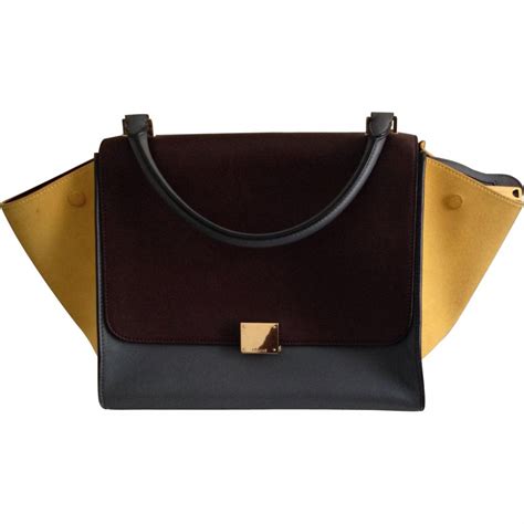 celine trapeze bag burgundy|Trapèze leather handbag Celine Burgundy in Leather .